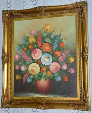 Zámecký obraz - Zátiší - olej na plátně