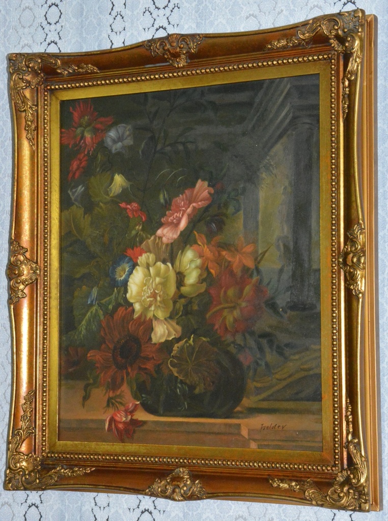 Zámecký obraz - Zátiší - olej na plátně