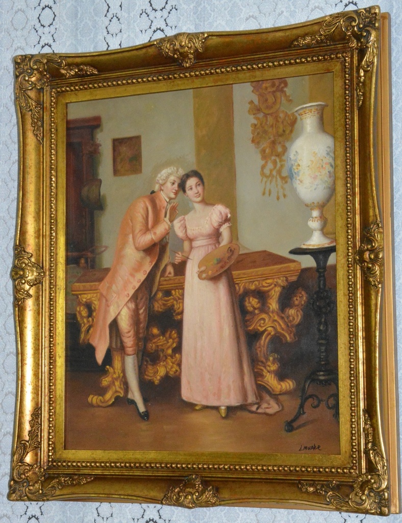 Obraz - Na zámku - olej na plátně