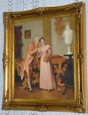 Obraz - Na zámku - olej na plátně