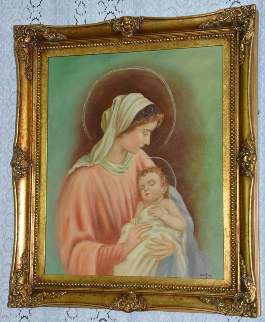 Zámecký obraz - Madona - olej na plátně