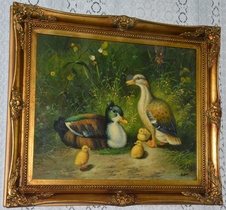 Zámecký obraz - Kačeny - olej na plátně