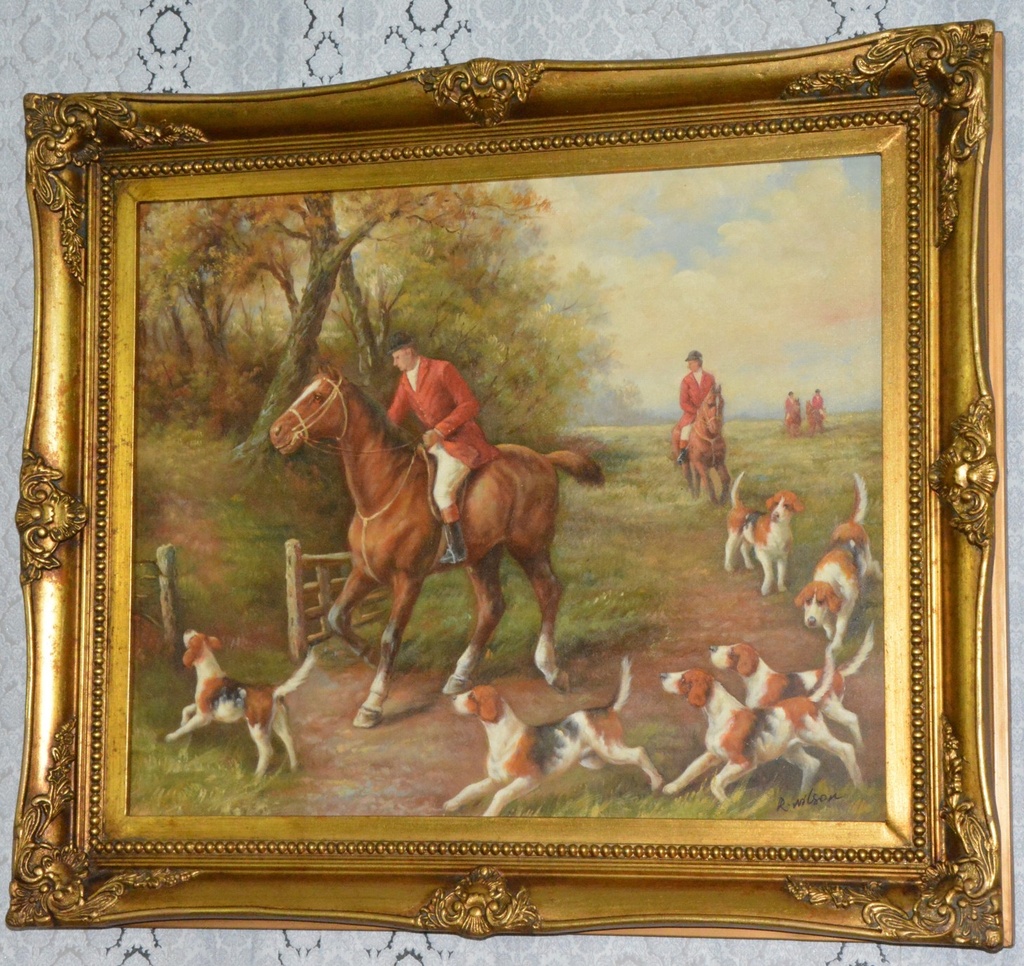 Zámecký obraz - Hon - olej na plátně