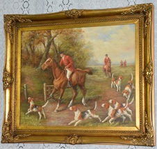 Zámecký obraz - Hon - olej na plátně