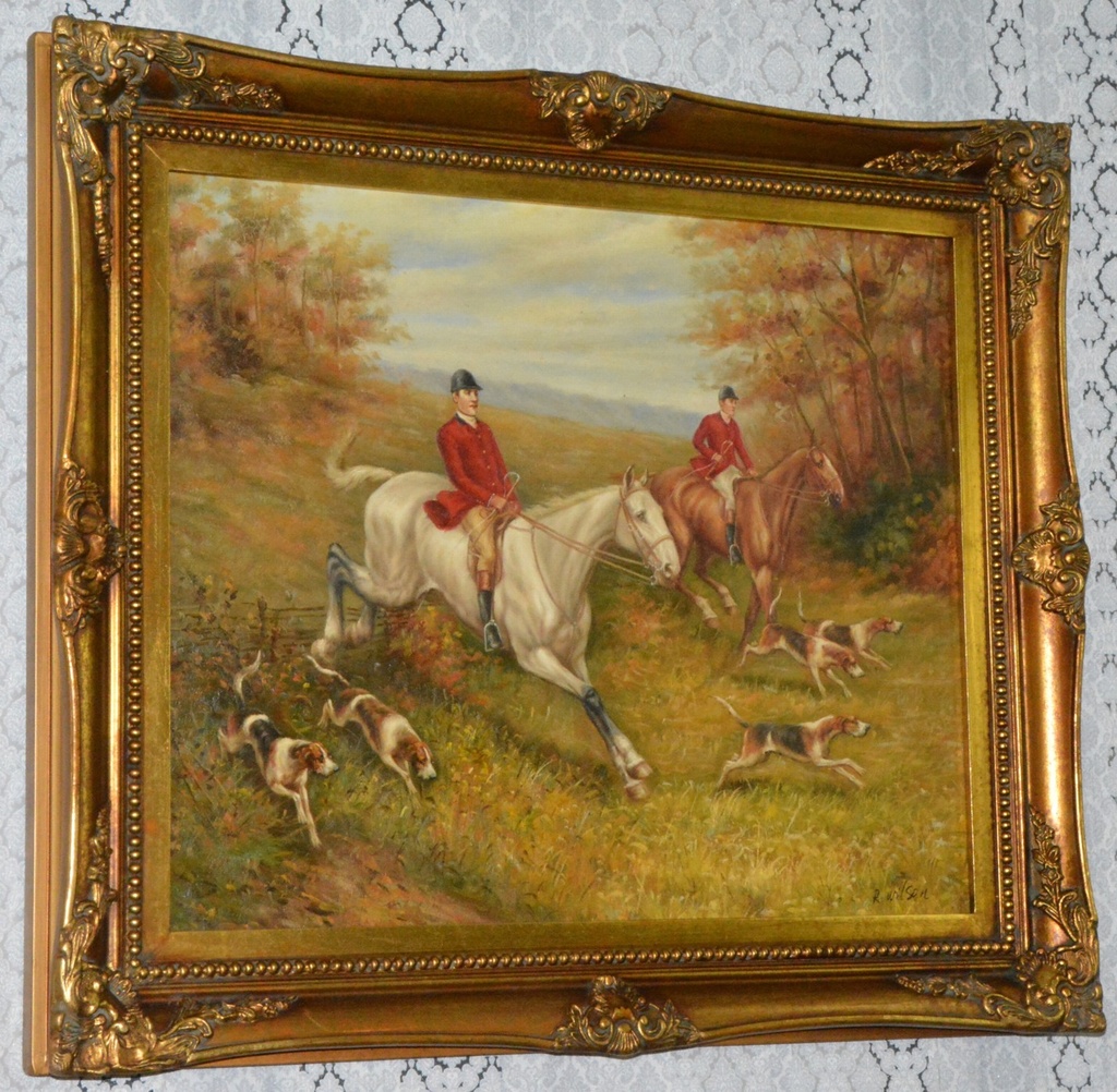 Zámecký obraz - Hon - olej na plátně