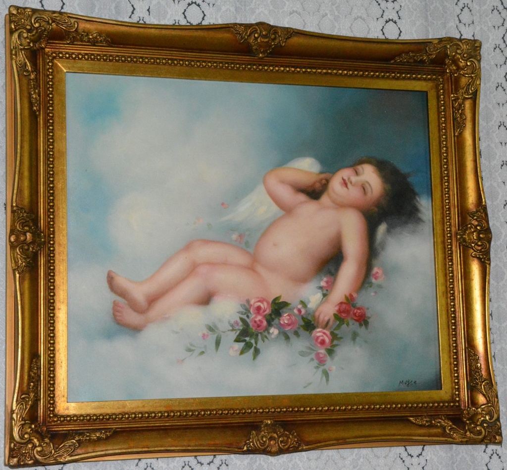 Zámecký obraz - Amorek - olej na plátně