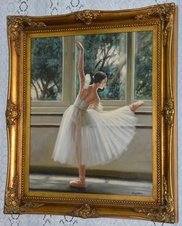 Zámecký obraz - Baletka - olej na plátně