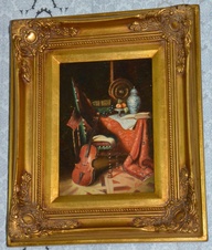 Zámecký obraz - Salon - olej na desce