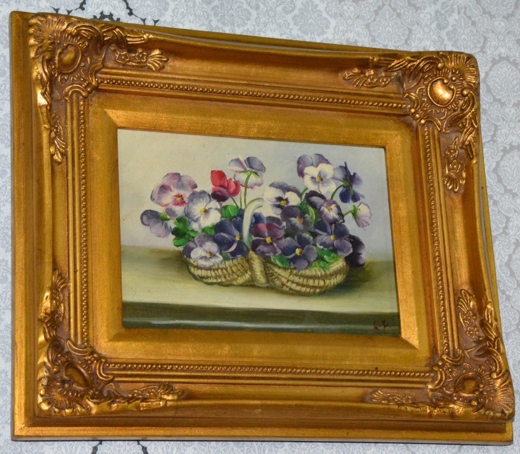 Zámecký obraz - Zátiší - olej na desce