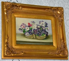 Zámecký obraz - Zátiší - olej na desce