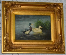 Zámecký obraz - Kačeny - olej na desce