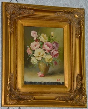 Zámecký obraz - Zátiší - olej na desce