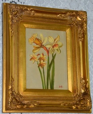 Zámecký obraz - Zátiší - olej na desce