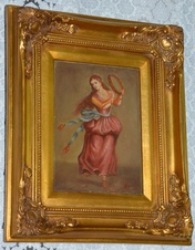 Zámecký obraz - Tanečnice - olej na desce