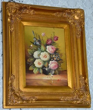 Zámecký obraz - Zátiší - olej na desce