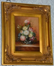 Zámecký obraz - Zátiší - olej na desce