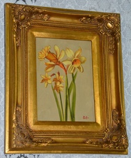 Zámecký obraz - Zátiší - olej na desce