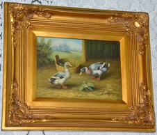 Zámecký obraz - Kačeny - olej na desce