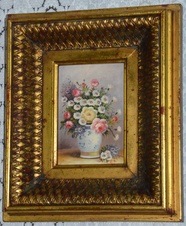 Zámecký obraz - Zátiší - olej na desce