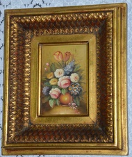 Zámecký obraz - Zátiší - olej na desce