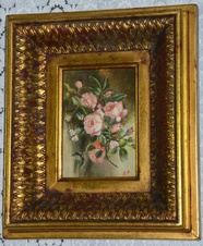 Zámecký obraz - Zátiší - olej na desce