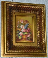 Zámecký obraz - Zátiší - olej na desce