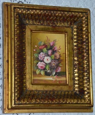 Zámecký obraz - Zátiší - olej na desce