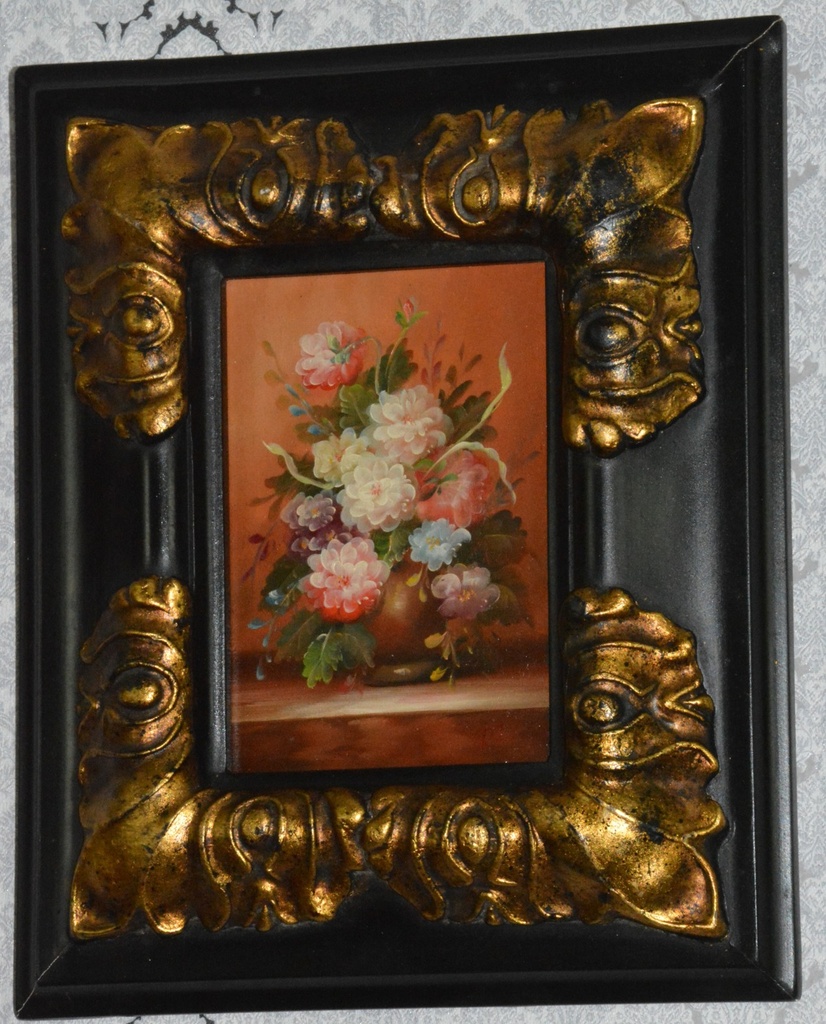 Zámecký obraz - Zátiší - olej na desce