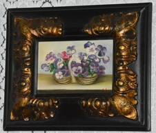 Zámecký obraz - Zátiší - olej na desce