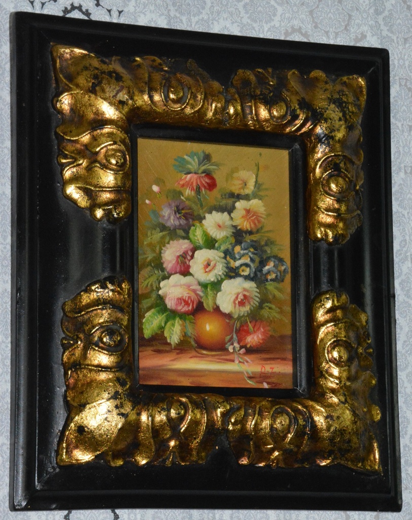 Zámecký obraz - Zátiší - olej na desce