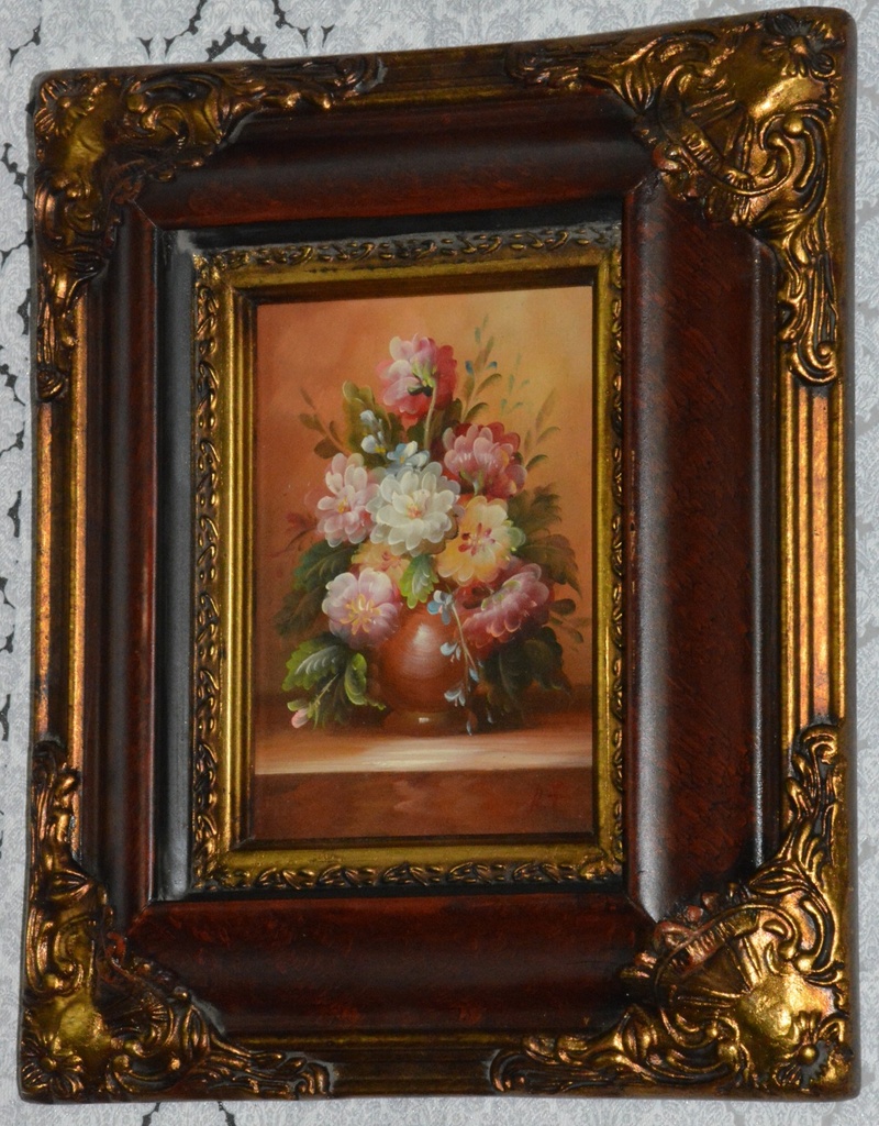 Zámecký obraz - Zátiší - olej na desce