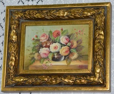 Zámecký obraz - Zátiší - olej na desce