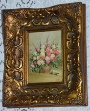 Zámecký obraz - Zátiší - olej na desce