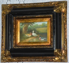 Zámecký obraz - Kačeny - olej na desce