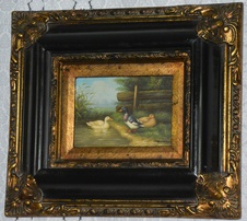 Zámecký obraz - Kačeny - olej na desce