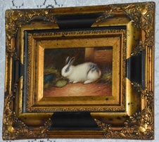 Zámecký obraz - Králík - olej na desce