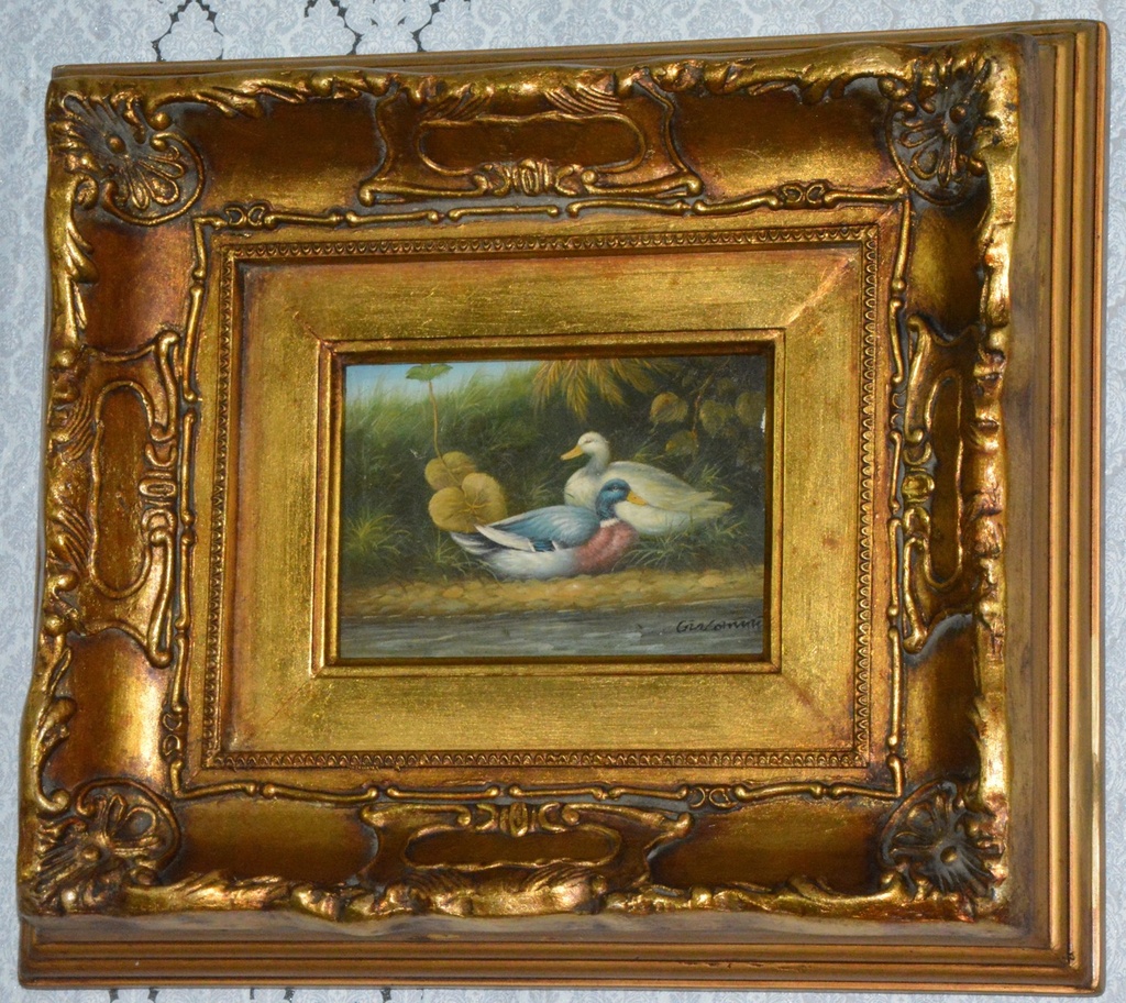 Zámecký obraz - Kačeny - olej na desce