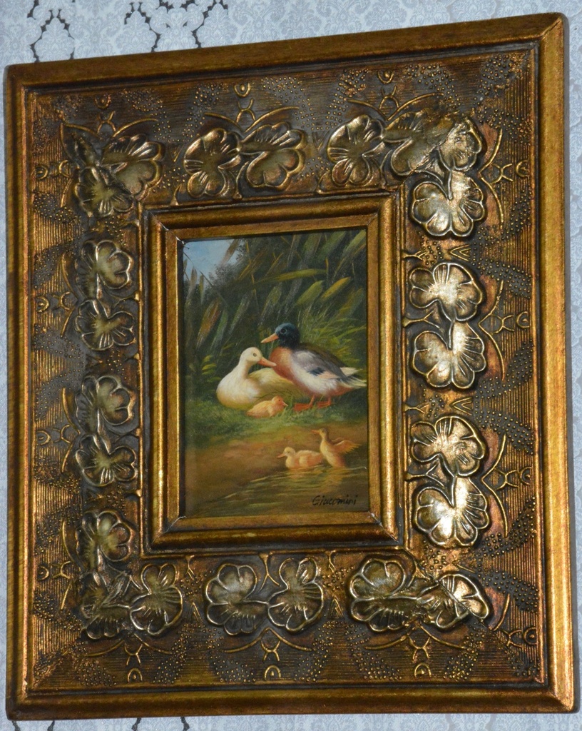 Zámecký obraz - Kačeny - olej na desce