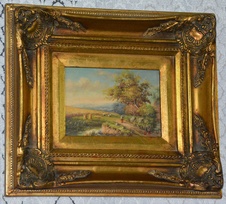 Zámecký obraz - Romantika - olej na desce