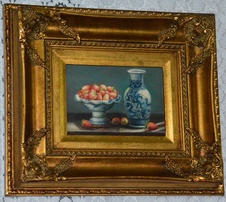 Zámecký obraz - Zátiší - olej na desce