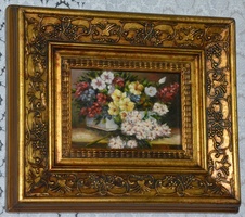 Zámecký obraz - Zátiší - olej na desce