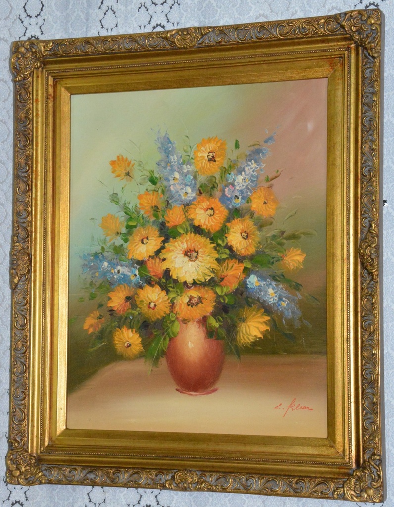 Zámecký obraz - Zátiší - olej na plátně