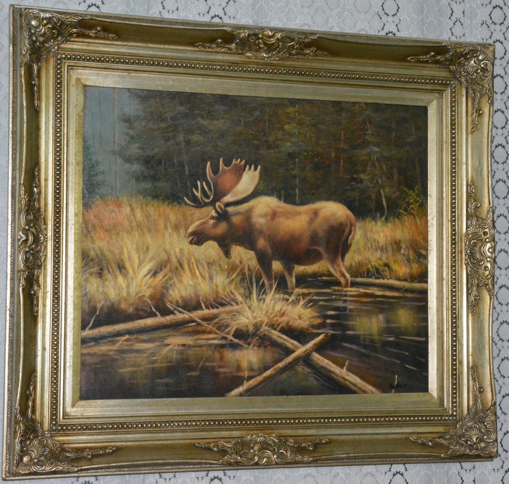 Zámecký obraz - Los- olej na plátně