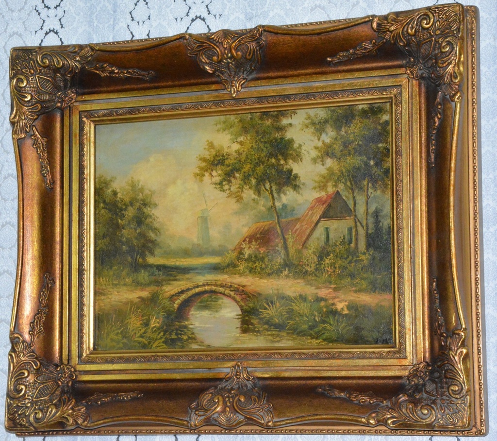 Zámecký obraz - Romantika - olej na desce