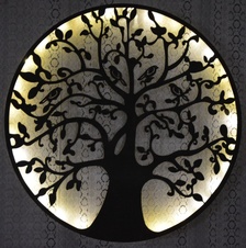 Retro plechový strom života - LED osvětlený