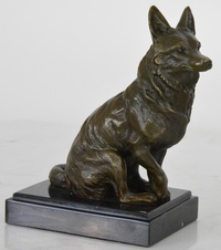 Bronzová soška - Liška - na mramoru