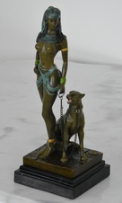 Bronzová soška - Kleopatra - na mramoru-kolorovaná