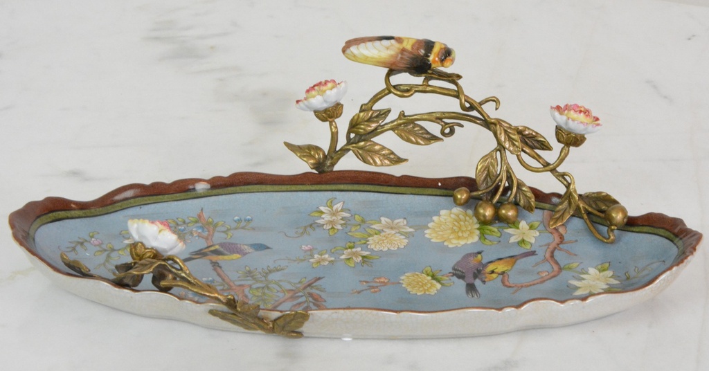 Zámecká mísa - porcelán + bronz