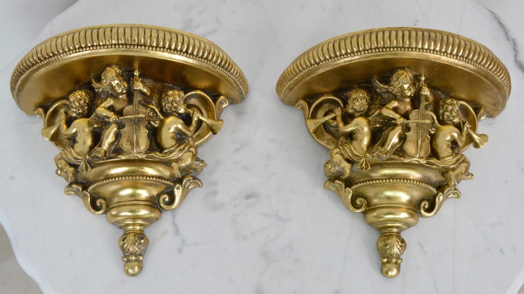 Zámecké konzole s amorky k zavěšení - pár