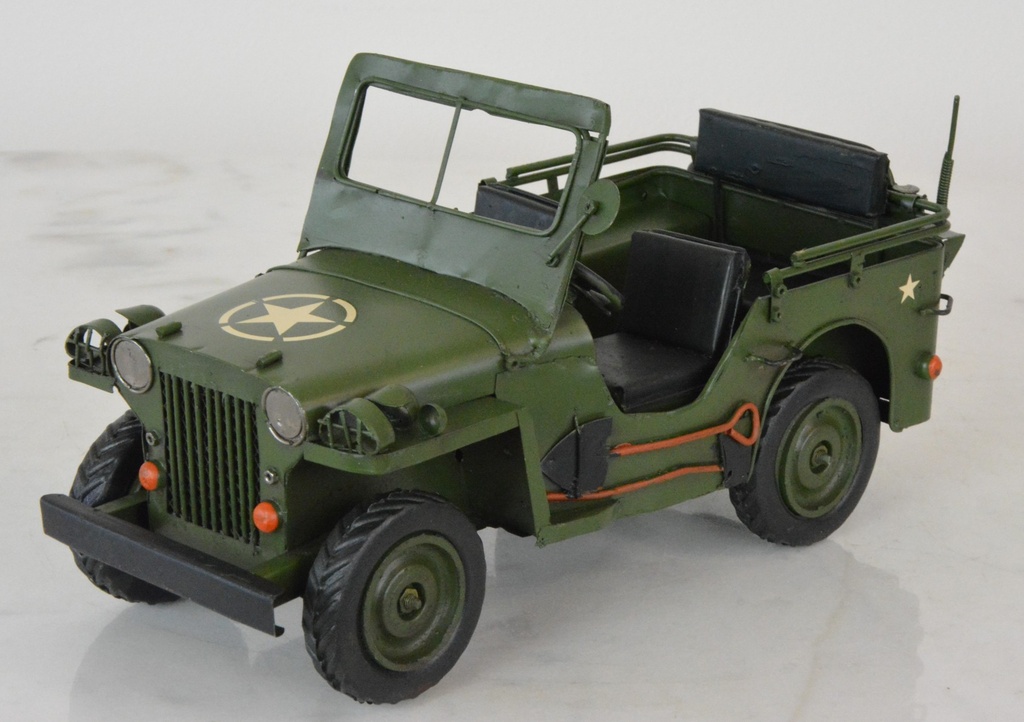 Retro kovový model - Vojenský Jeep